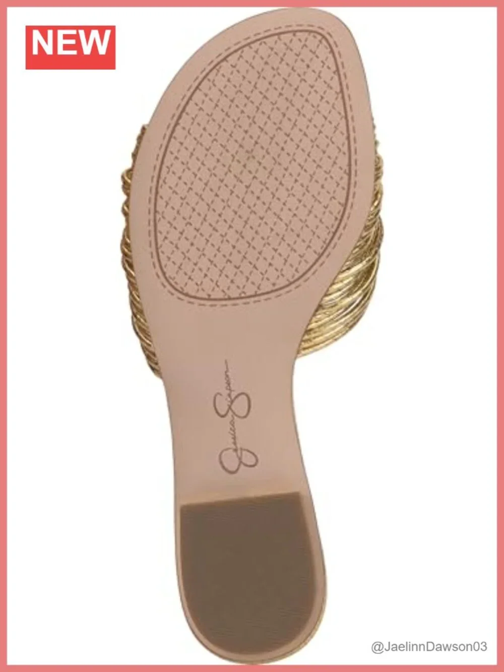 Women's Dydra Knotted Flat Sandal Faux Leather Gold Slide Heel